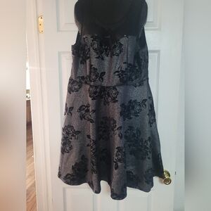 Black and Gray Floral Dress